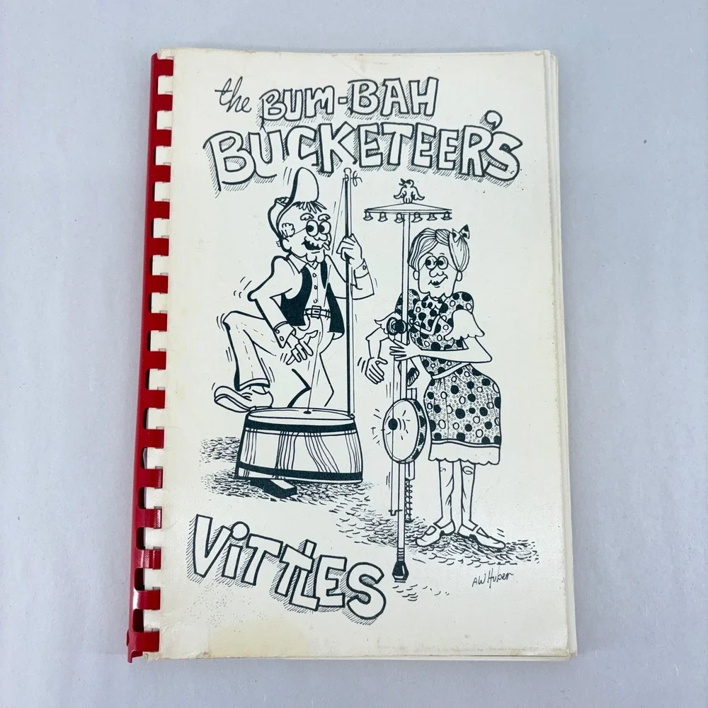 Vintage The Bum-Bah Bucketeers Vittles Cookbook Harleysville PA Kitsch Regional